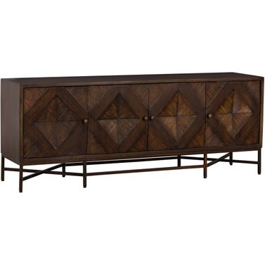 Sundries Palm Leaf Credenza In Antique Brass