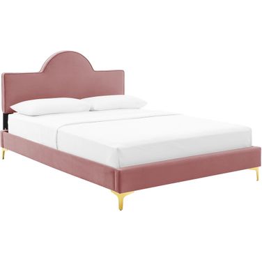 Sunny Performance Velvet King Bed In Dusty Rose