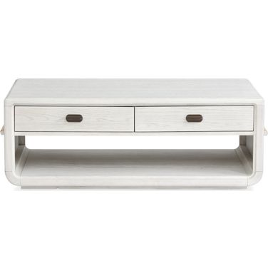 Sunset Cove Rectangular Cocktail Table With Casters In Moonlight Pearl