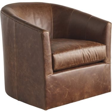 Sunset Key Candice Leather Swivel Chair In Champagne