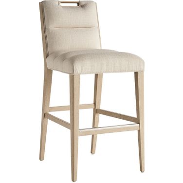 Sunset Key Greer Channeled Upholstered Bar Stool In Sand Drift