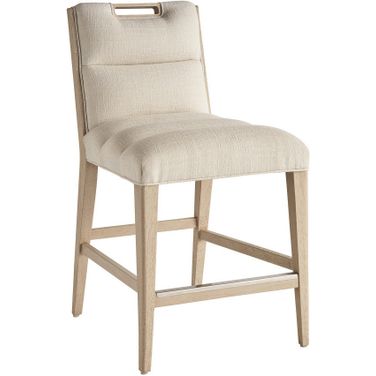 Sunset Key Greer Channeled Upholstered Counter Stool In Sand Drift