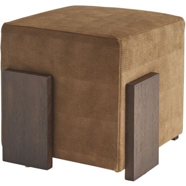 Sunset Key Hamden Leather Ottoman In Champagne