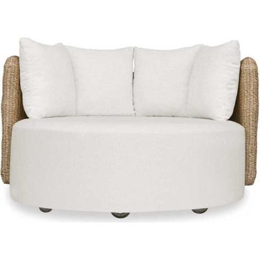 Sunset Outdoor Round Swivel Day Bed In Gray and White