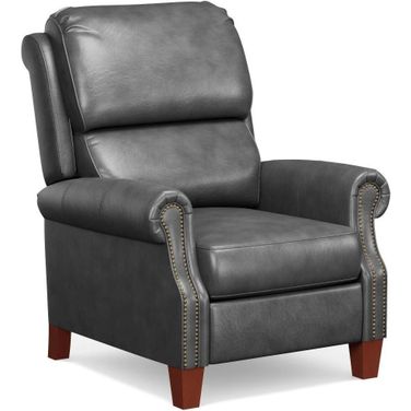 Sunset Trading Alexander Pushback Leather Recliner Dark Gray