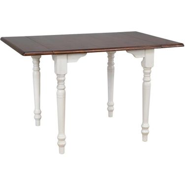Sunset Trading Andrews 48 Inch Rectangular Extendable Drop Leaf Dining Table In Antique Black and Cherry