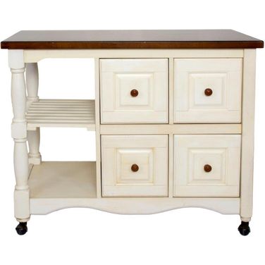 Sunset Trading Andrews Four Drawer Kitchen Cart