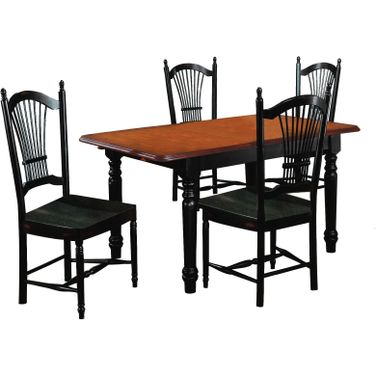 Sunset Trading Black Cherry Selections 5 Piece Butterfly Dining Set with Allenridge Chairs