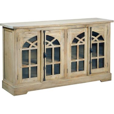 Sunset Trading Cottage 63 Inch Arched Glass Door Credenza In Brown