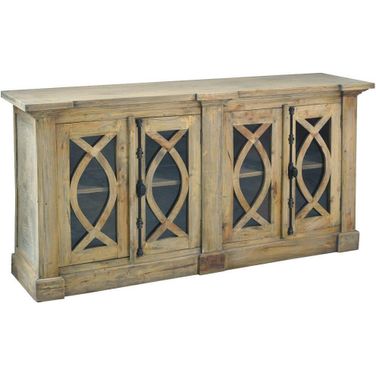 Sunset Trading Cottage 71 Inch Curved Glass Door Sideboard In Brown