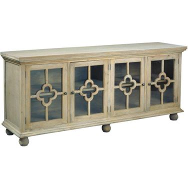 Sunset Trading Cottage 87 Inch Clover Glass Door Credenza In Brown