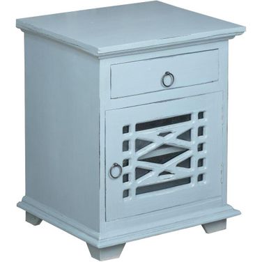 Sunset Trading Cottage Solid Wood Side Or Night Table In Blue