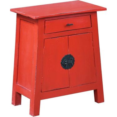 Sunset Trading Cottage Solid Wood Zen End Table In Red