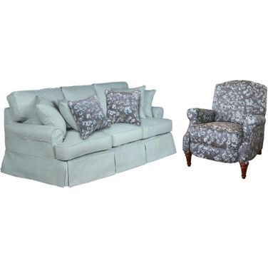 Horizon 2 Piece Living Room Set In Ocean Blue