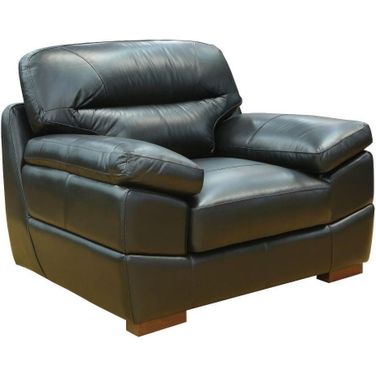 Sunset Trading Jayson 45 Inch Wide Top Grain Leather Armchair Black