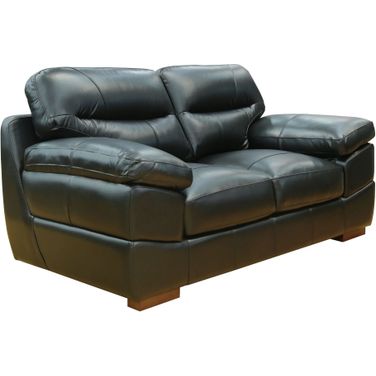 Sunset Trading Jayson 73 Inch Wide Top Grain Leather Loveseat Black