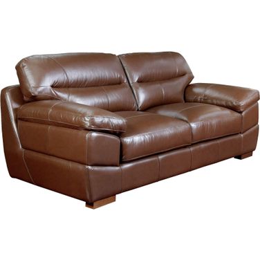 Sunset Trading Jayson 89 Inch Wide Top Grain Leather Sofa Chestnut Brown