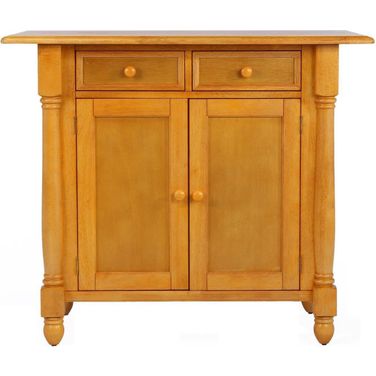 Sunset Trading Light Oak Kitchen Island with Drop Leaf Top