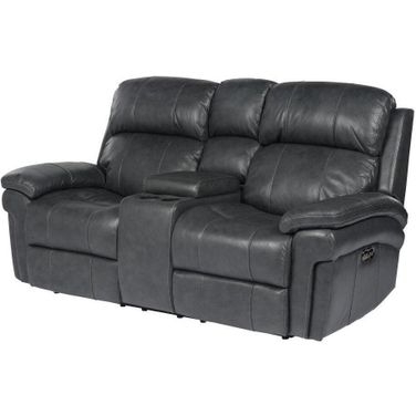 Sunset Trading Luxe Leather Reclining Loveseat with Power Headrest and Console