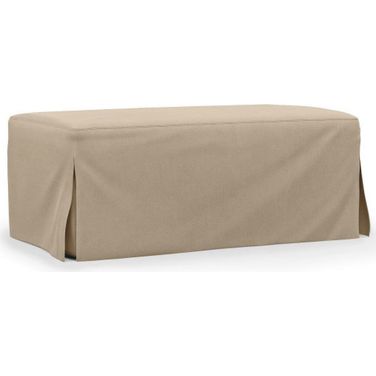 Sunset Trading Newport Slipcovered 44 Inch Wide Ottoman Stain Resistant Performance Fabric Tan