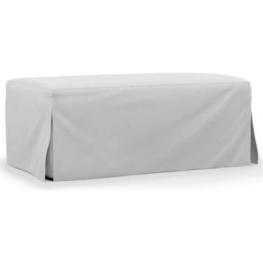 Sunset Trading Newport Slipcovered 44 Inch Wide Ottoman Stain Resistant Performance Fabric White