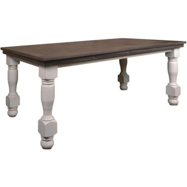 Sunset Trading Rustic French 78 Inch Rectangular Dining Table In White and Brown