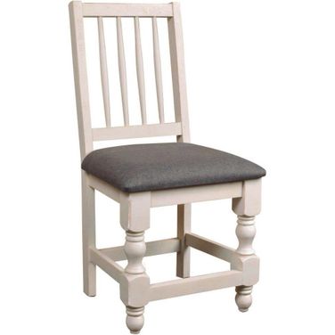 Sunset Trading Rustic French Dining Side Chair In White and Brown Set Of 2