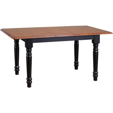 Sunset Trading Selections 60 Inch Rectangular Extendable Butterfly Leaf Dining Table In Antique Black And Cherry