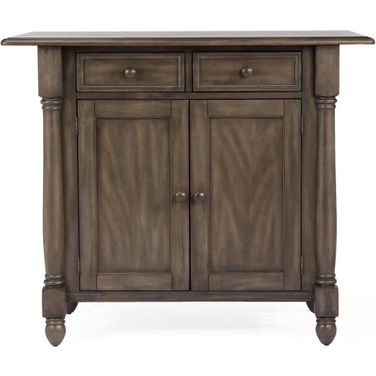 Sunset Trading Shades of Gray Drop Leaf Kitchen Island