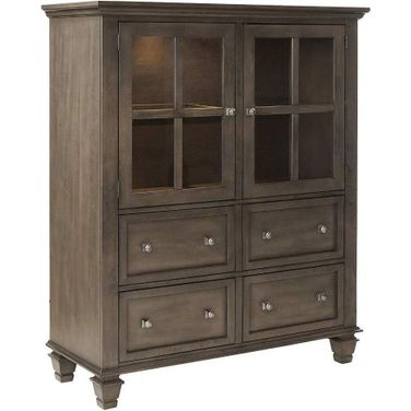 Sunset Trading Shades of Gray One Piece China Cabinet