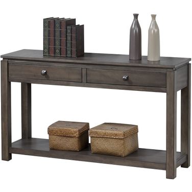 Sunset Trading Shades of Gray Sofa Console with Drawers and Shelf