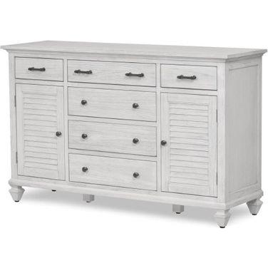 Surfside 6 Drawer With 2 Door Dresser In White