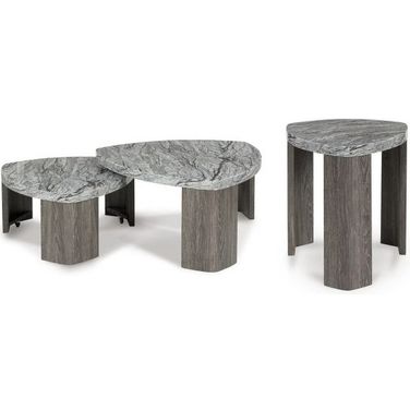 Surmour Occasional Table Set In Gray and Brown