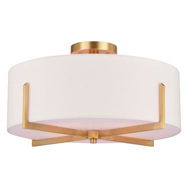 Surrey 18 Inch 4 Light Semi-Flush Mount In Natural Brass