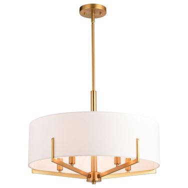 Surrey 22 Inch 5 Light Chandelier In Natural Brass