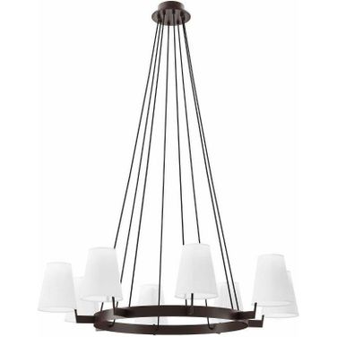Surround White And Brushed Brass 8-Light Chandelier EEI-5641-WHI-BRZ