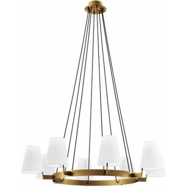 Surround White And Brushed Brass 8-Light Chandelier