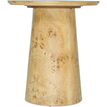 Surva Burl Wood Solid Handmade Wood Round Side Table In Brown