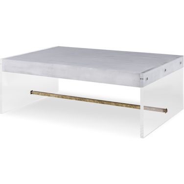 Suspend Cocktail Table In Rustic White