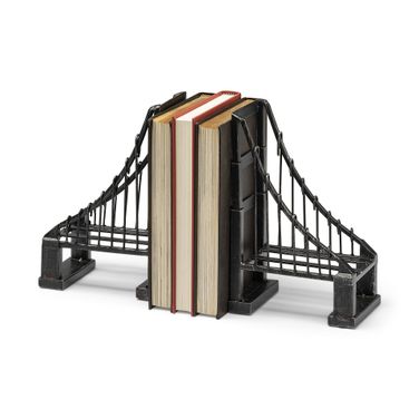 Suspension 19 x 4 Inch Wrought Iron Bridge Bookends Set of 2 In Brown