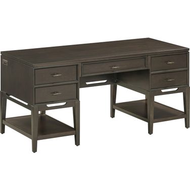 Sutton 64 Inch Half Pedestal Desk In French Roast