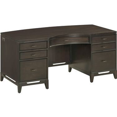 Sutton 66 Inch Curved Executive Desk In French Roast