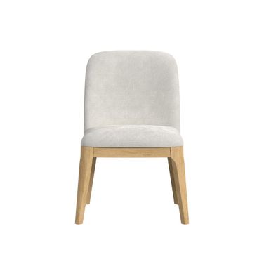 Sutton Dining Side Chair with Fabric Set of 2 In Natural and White
