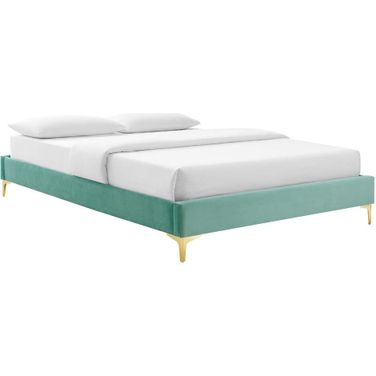 Sutton King Performance Velvet Bed Frame In Mint