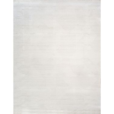 Sutton Luxury Power Loom Striped Area Rug- 4' x 6' In Ivory