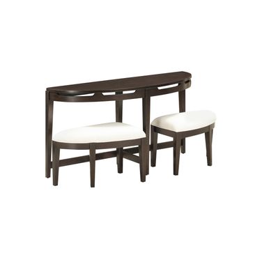 Sutton Sofa Table with Stools In French Roast