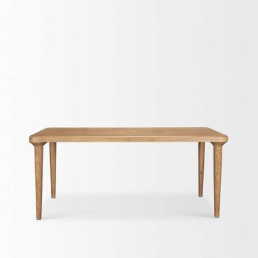 Suvan 72L Rectangular Oak Wood Dining Table In Brown
