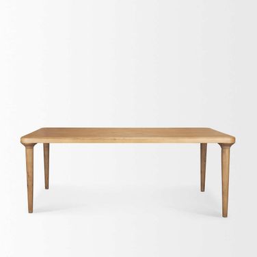 Suvan 84L Rectangular Oak Wood Dining Table In Brown