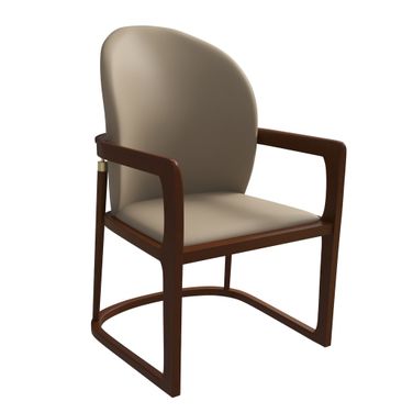 Svelta Elegant Wooden Dining Chair In Dark Taupe