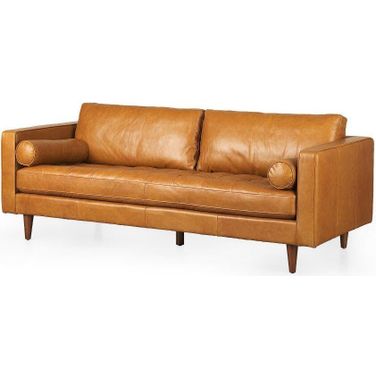 Svend Tan Leather Sofa